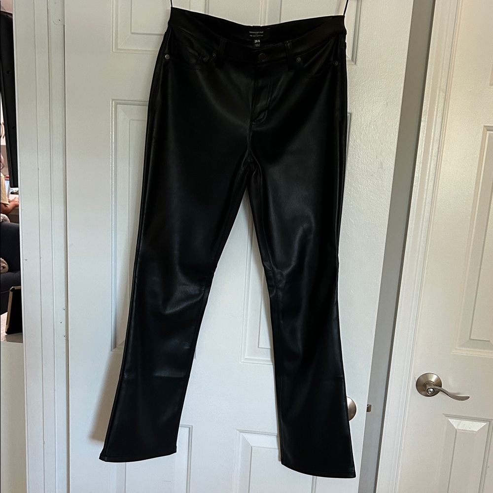 Banana Republic Faux leather Black Bootcut Pants